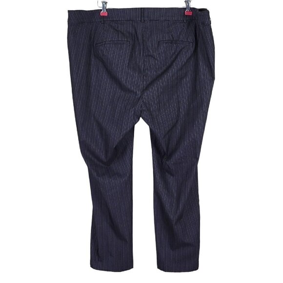 Lane Bryant The Allie Dress Pants Size 28 Trouser Straight Black Pinstripe 46X31 - Picture 2 of 12